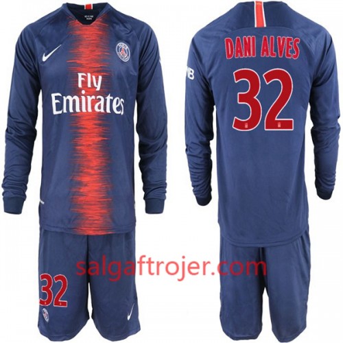 Paris Saint-Germain Fodboldtrøjer Dani Alves 32 Børn Hjemmebanesæt 2018/19 Langærmet Paris Saint-Germain Fodboldtrøjer Dani Alves 32 Børn Hjemmebanesæt 2018/19 Langærmet